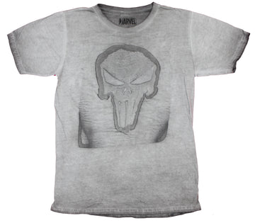 The Punisher Mens T-Shirt - Stencil Style Black Faded Logo
