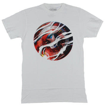 Captain America (Marvel Comics) Mens T-Shirt - Smokey Cap Shield Image