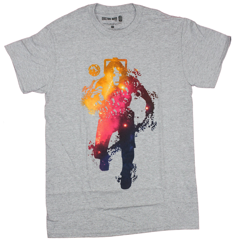 Doctor Who Mens  T-Shirt - Cyberman Space Filled Silhouette Image