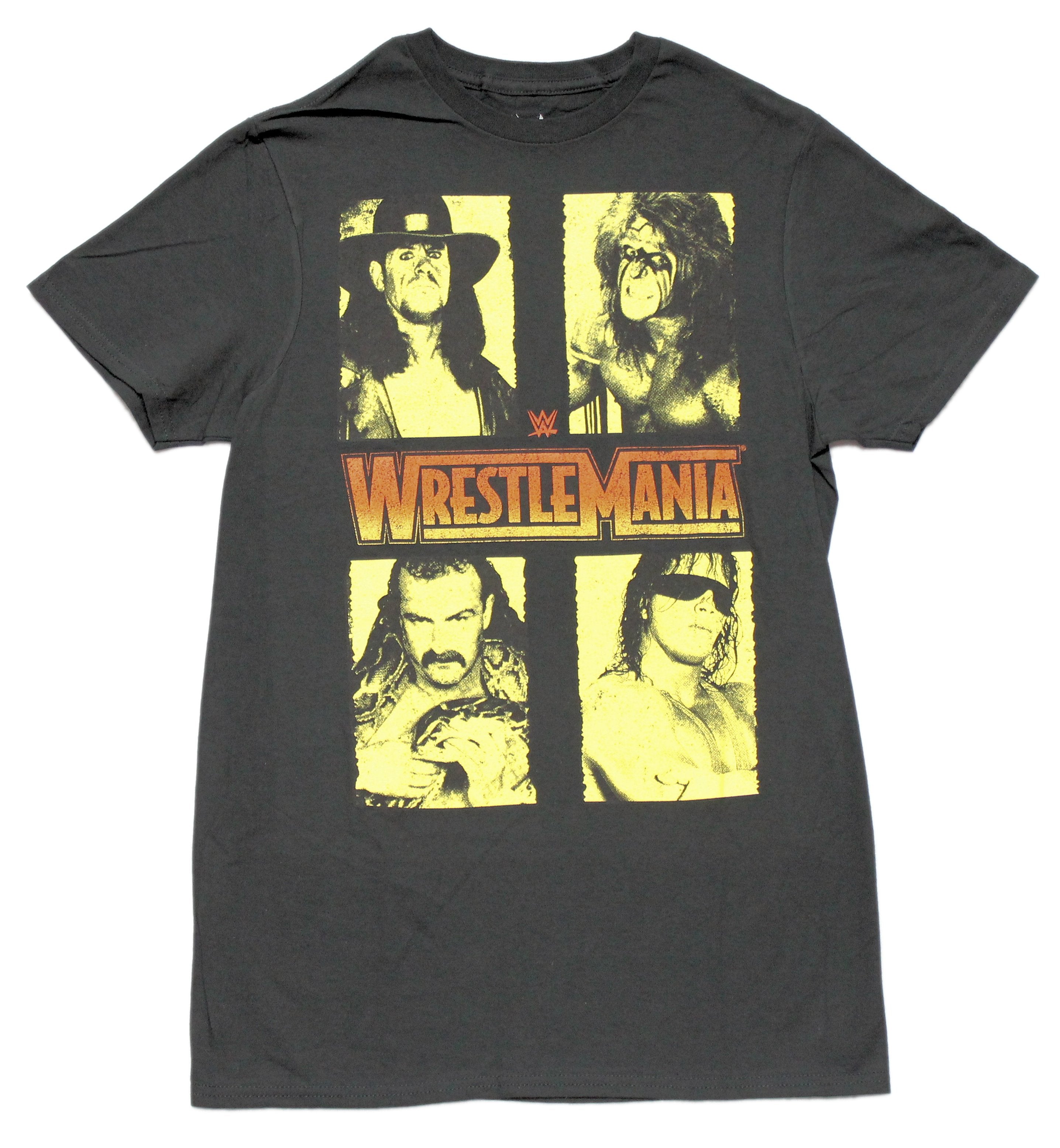 WWE  Mens T-Shirt- Wrestlemania XII 1196 Headliners in Panels