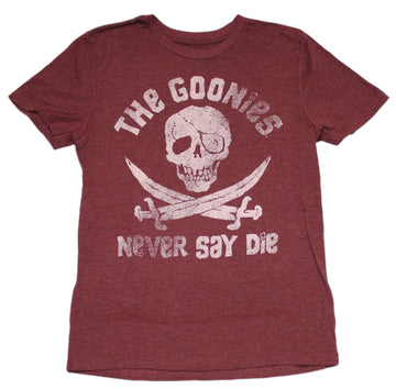 The Goonies Mens T-Shirt - Distressed One Eyed Willie Skull Image