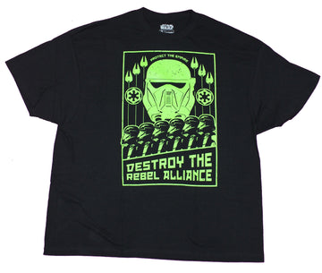 Star Wars Mens T-Shirt - Destroy The rebel Alliance Death Trooper Green Print
