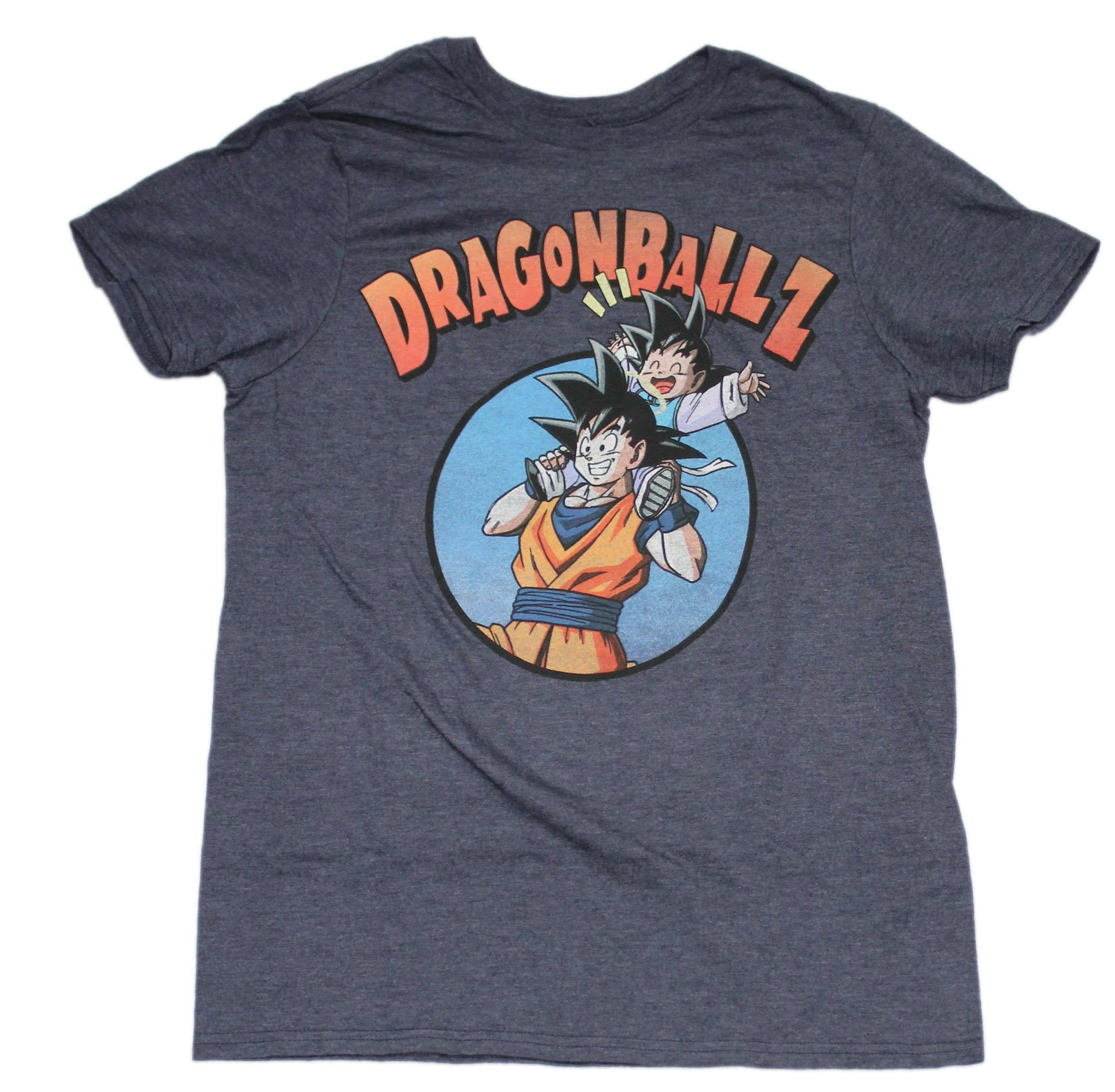 Dragon Ball Z Mens T-Shirt - Goku and Laughing Gohan Image