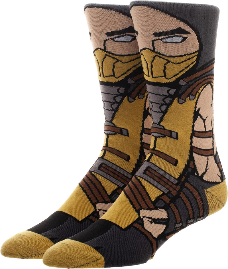 Mortal Kombat Scorpion 360 Character Crew Socks - Inmyparentsbasement.com