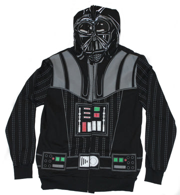 Star Wars Mens Hoodie Sweatshirt - Screen Printed Darth Vader Costume Front