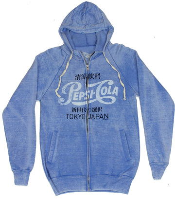Pepsi Cola Soda Mens Hoodie Sweatshirt - Tokyo, Japan Distressed Logo
