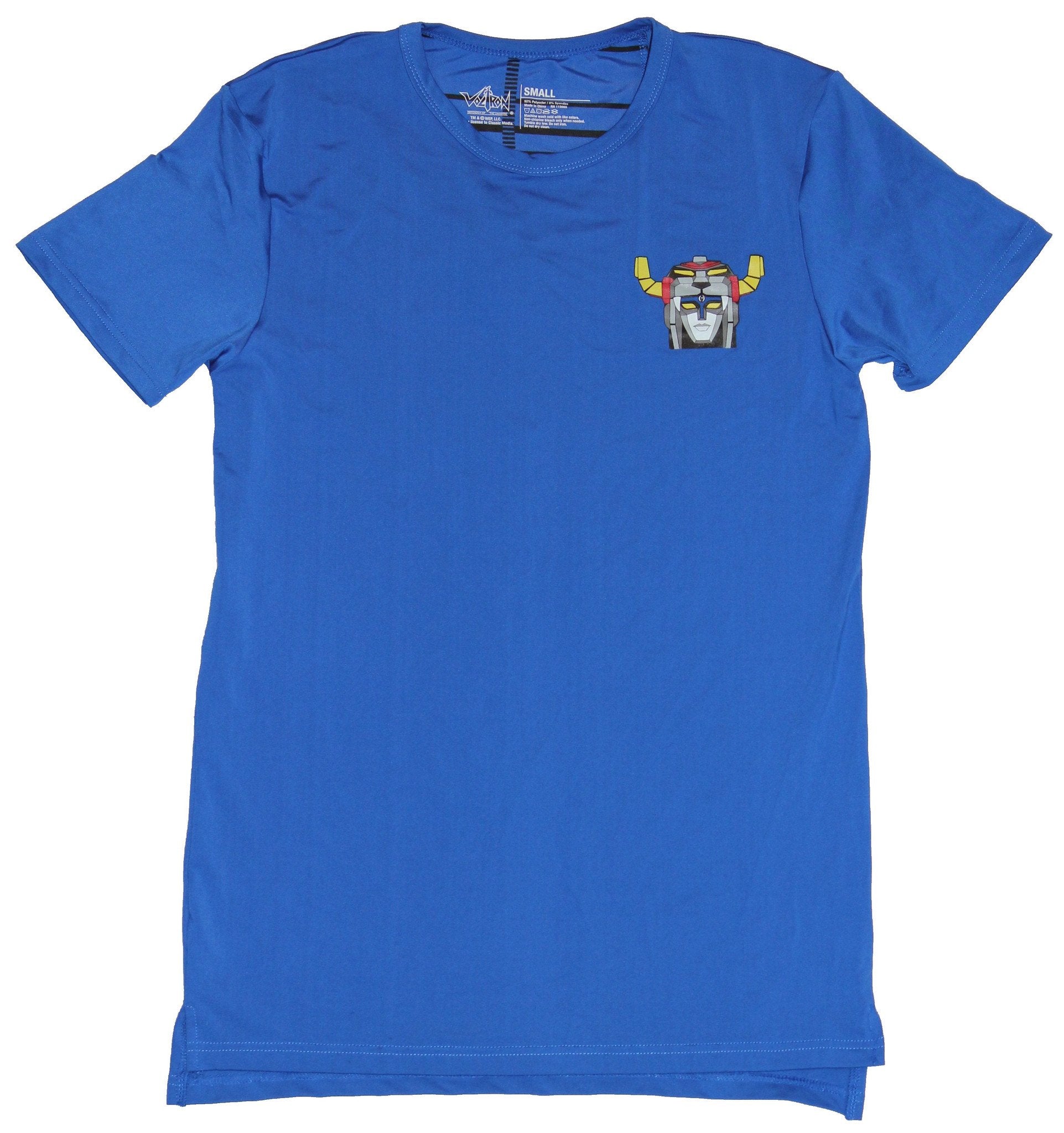Voltron Mens Moisture Wicking T-Shirt - Simple Voltron Small Head Image