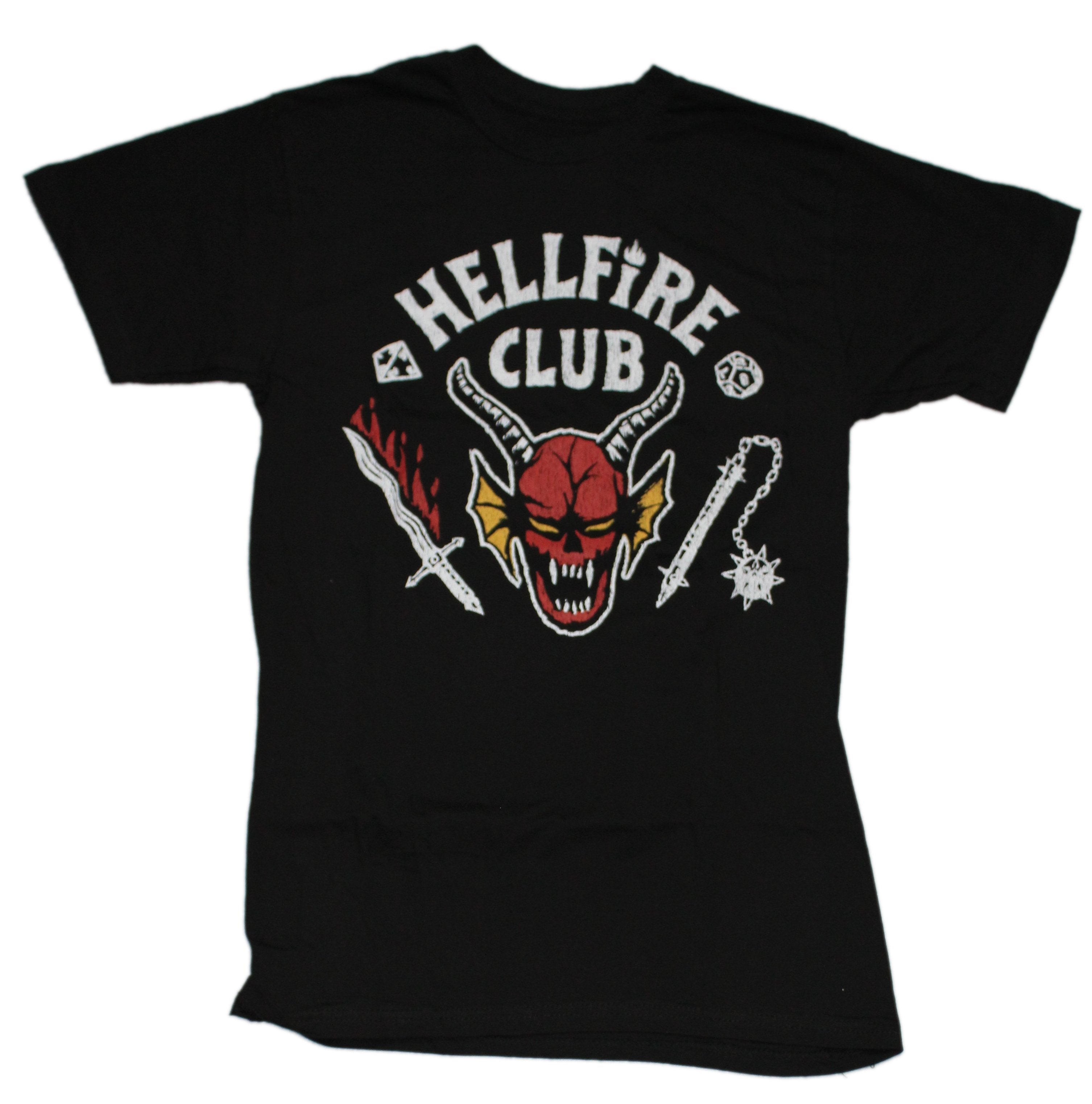 Stranger Things Mens T- Hellfire Club Distressed Logo