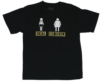 Crude Attitude Mens T-Shirt -  "Deal No Deal" Fat Girl Skinny Girl Image