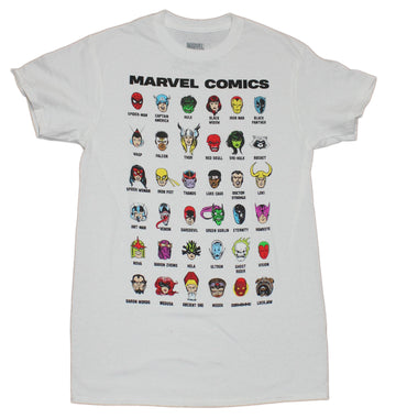 Marvel Mens T-Shirt - Mini Cast Profile Pictures Named