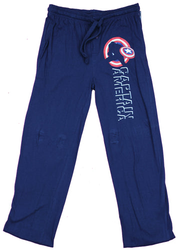 Captain America Shield Circle Image Logo Mens Lounge Pajama Pants