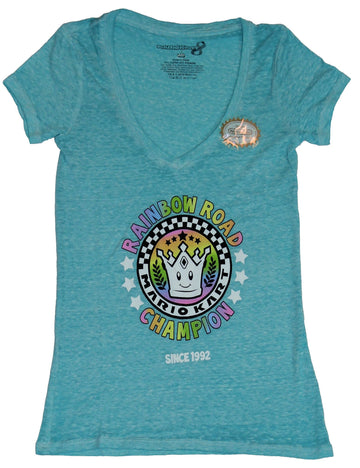 Mario Kart Girls Juniors  T-Shirt - Rainbow Road Champion Since 1992 Crown