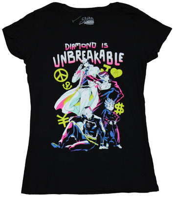 Jojo's Bizarre Adventure Girls Juniors T-Shirt -  Diamonds are Unbreakable Collage