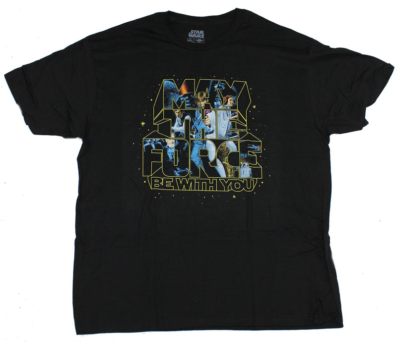 Star Wars Mens T-Shirt - May The Force Be With You Poster In Words