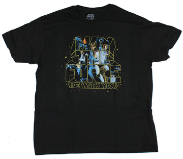 Star Wars Mens T-Shirt - May The Force Be With You Poster In Words