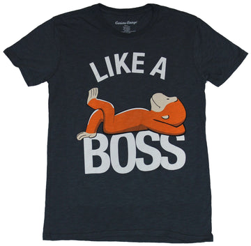 Curious George Mens T-Shirt - Like A Boss Relaxing George Image