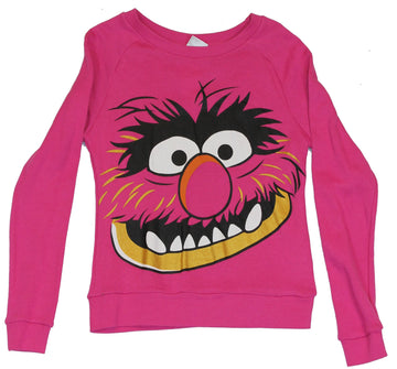The Muppets Girls Juniors Pull Over Light Sweatshirt -  Giant Animal Face Image