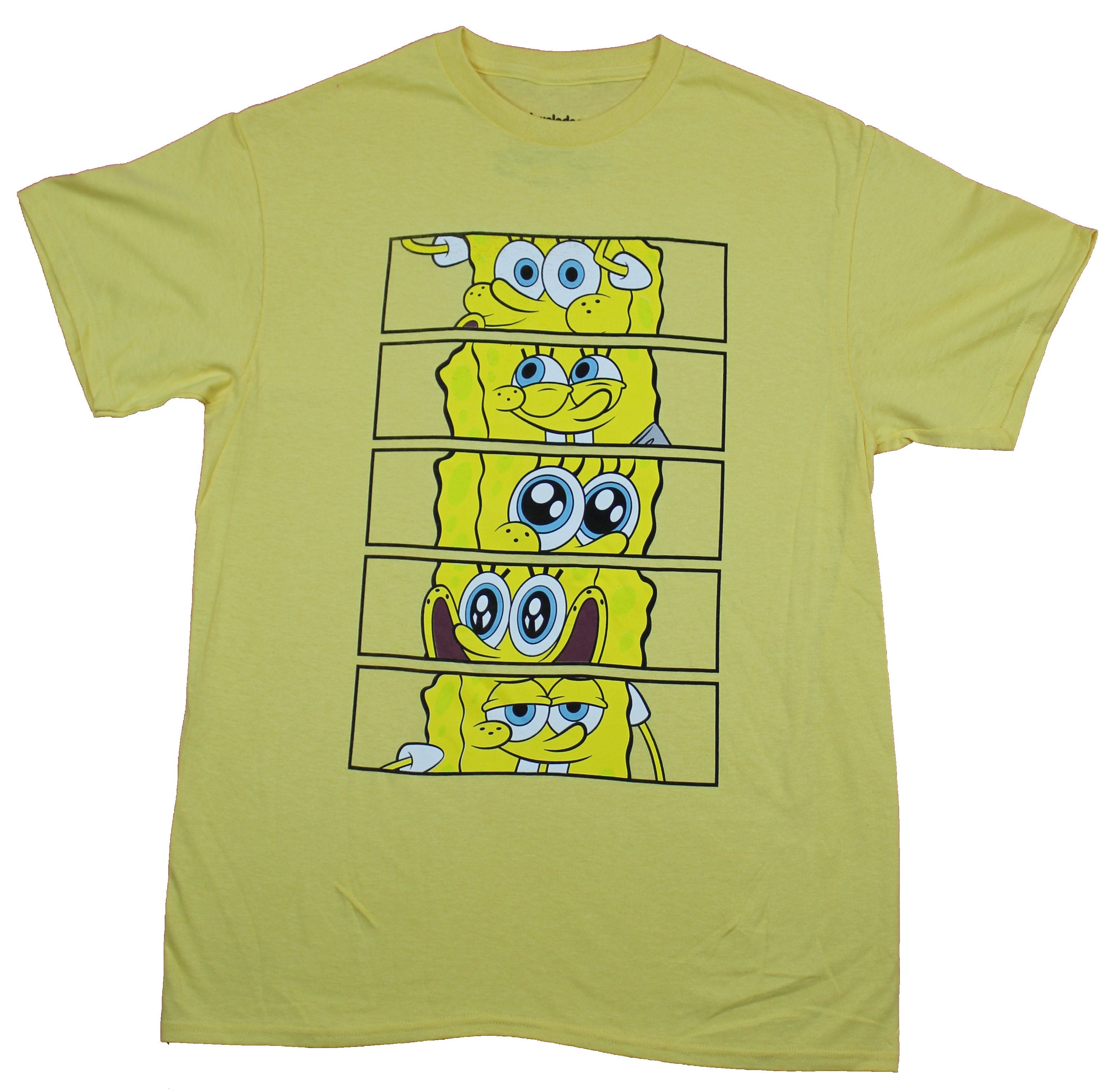 Spongebob Squarepants Mens T-Shirt  - Crazy Emotions Face Box Images