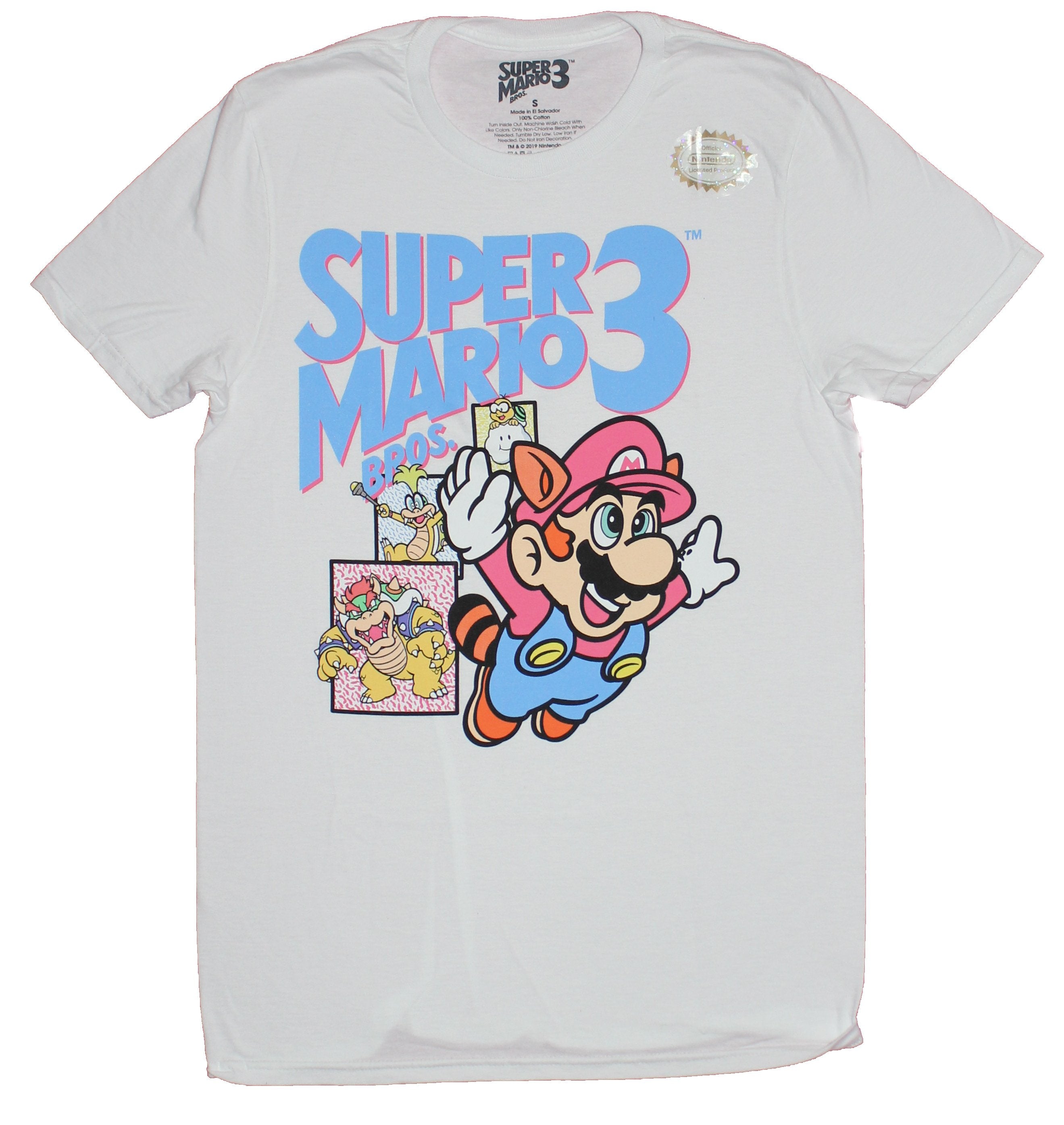 Super Mario Brothers 3 Mens T Shirt    Flying Distressed Raccon Ma
