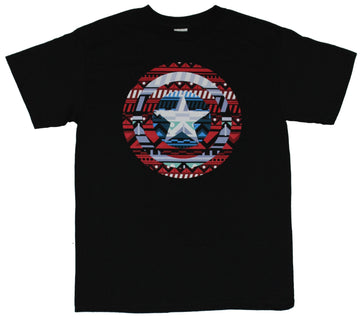 Captain America (Marvel Comics) Mens T-Shirt - Argyle Style Cap Logo Image