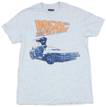 Back to the Future Mens T-Shirt - DeLorean Under Orange Logo