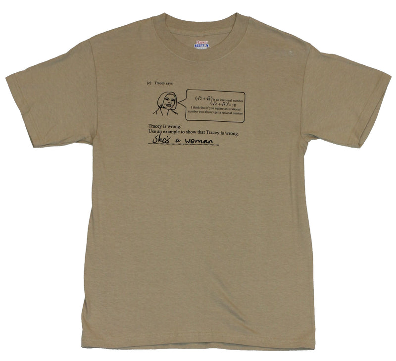 Math Mens T-Shirt  - Tracey is wrong Because Shes A Woman