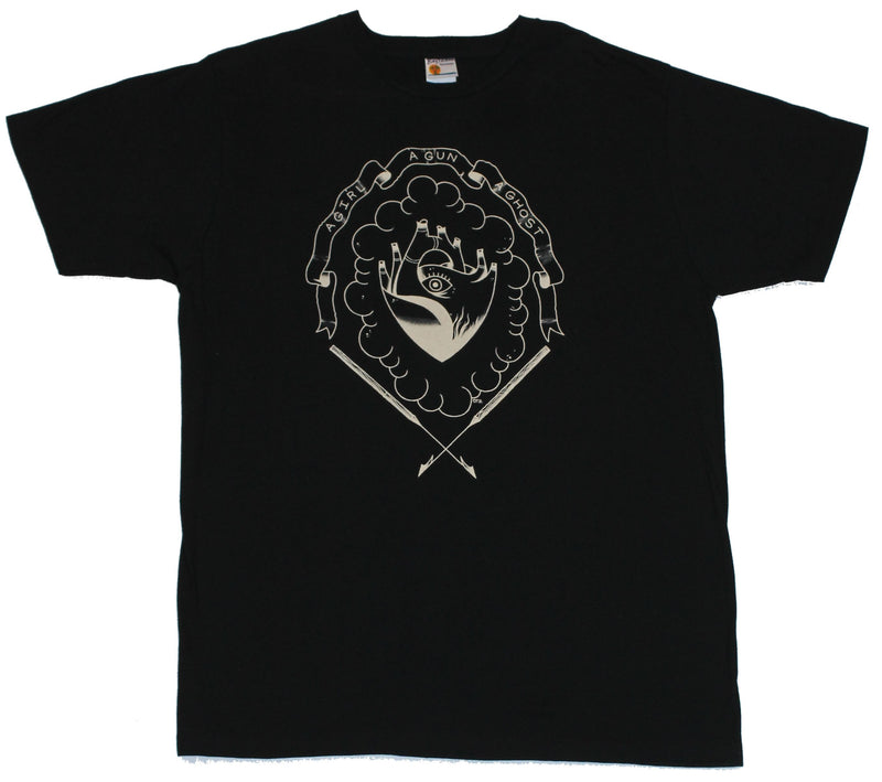 A Girl, A Ghost, A Gun Mens T shirt  - Heart Eye Crest Graphic [Apparel]