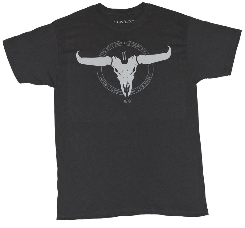 Halo Mens T-Shirt - 1610 Cow Skull Circle Logo Image
