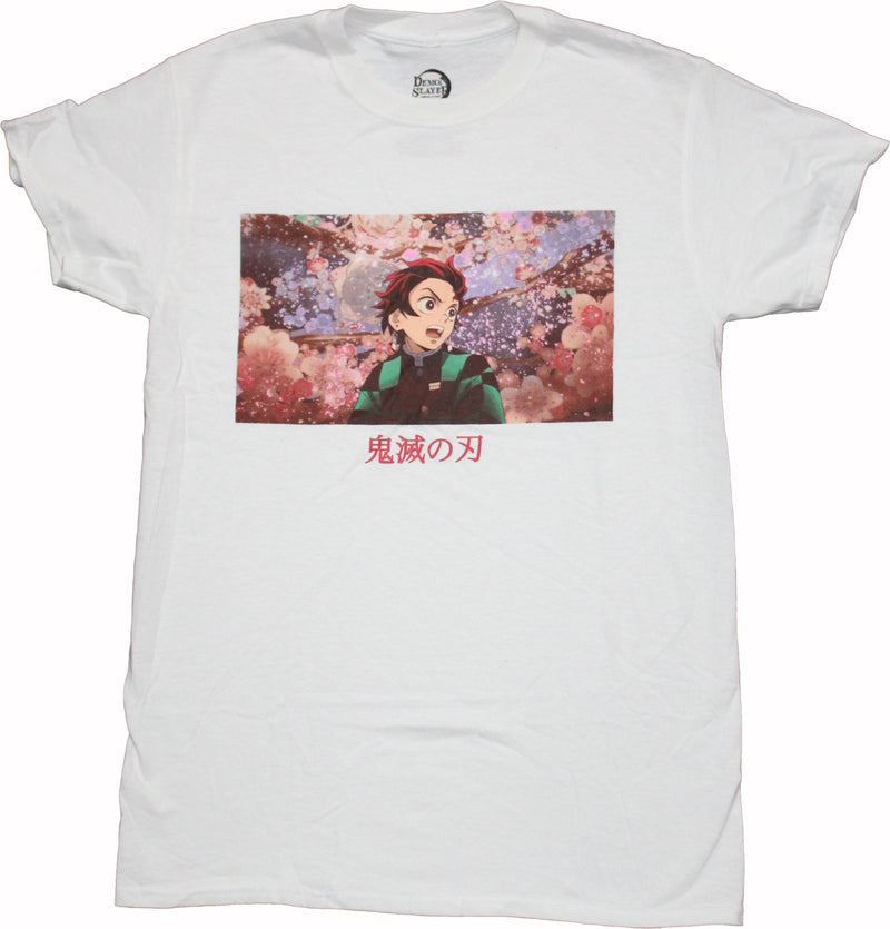 Demon Slayer Mens T-Shirt - Tanjiro Cherry Blossom Attack