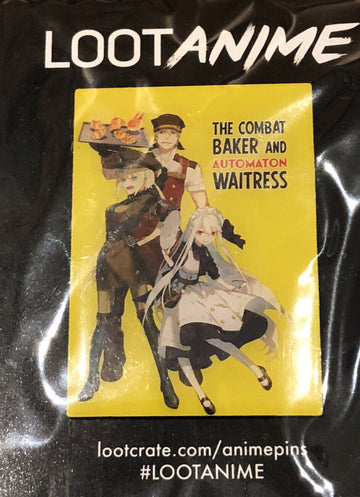 Rare L.E. Discontinued LootCrate Combat Baker and Automaton Waitress Enamel Anime Pin