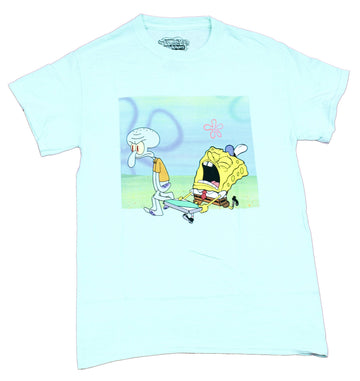 Spongebob Squarepants Mens T-Shirt - Squidward & Screaming Crying Bob Image