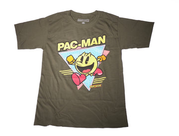 Pac-Man Mens T-Shirt - Running On A Retro Triangle