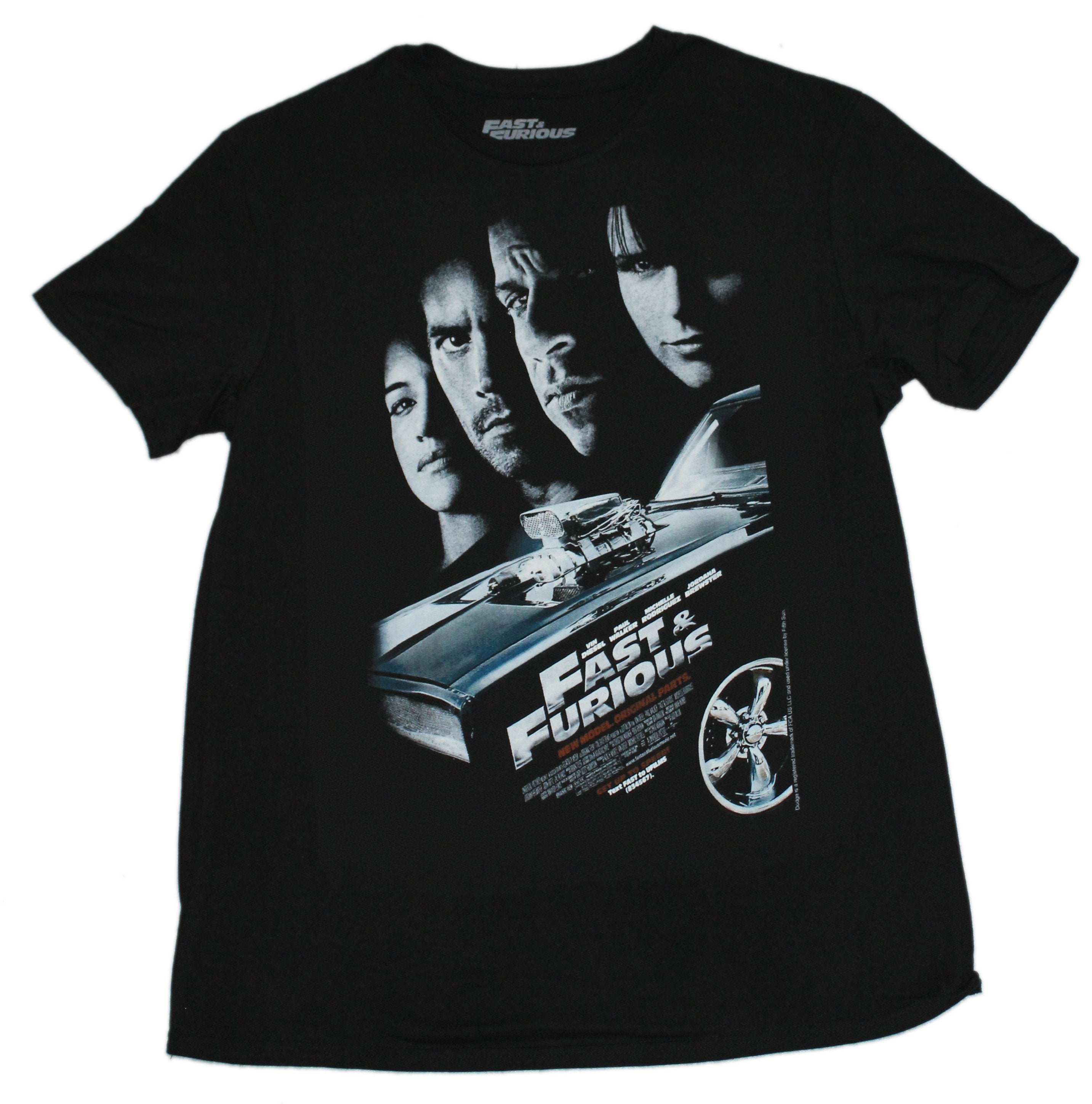 Fast and Furious Mens T-Shirt - Shadowed Trio Movie Poster Image
