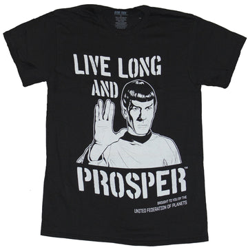 Star Trek Mens T-Shirt - Live Long and Prosper Spock Signing Image
