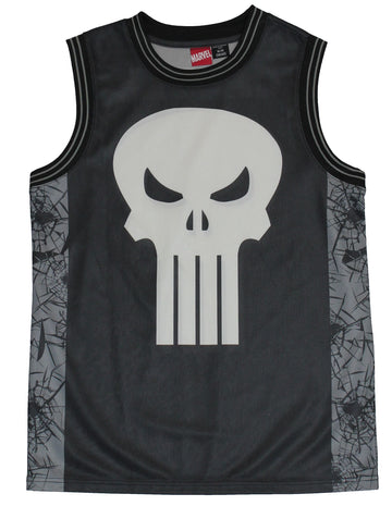 Punisher (Marvel Comics) Mesh Basketball Jersey - Castle Logo Image