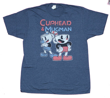Cuphead Mens T-Shirt - Cuphead & Mugman Distressed Duo