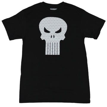 The Punisher (Marvel Comics) Mens T-Shirt - Dotted White Logo Image