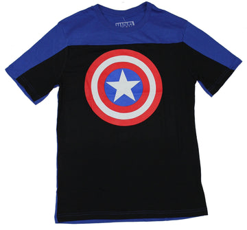 Captain America (Marvel Comics) Yoke Mens T-Shirt - Simple Shield Logo Image