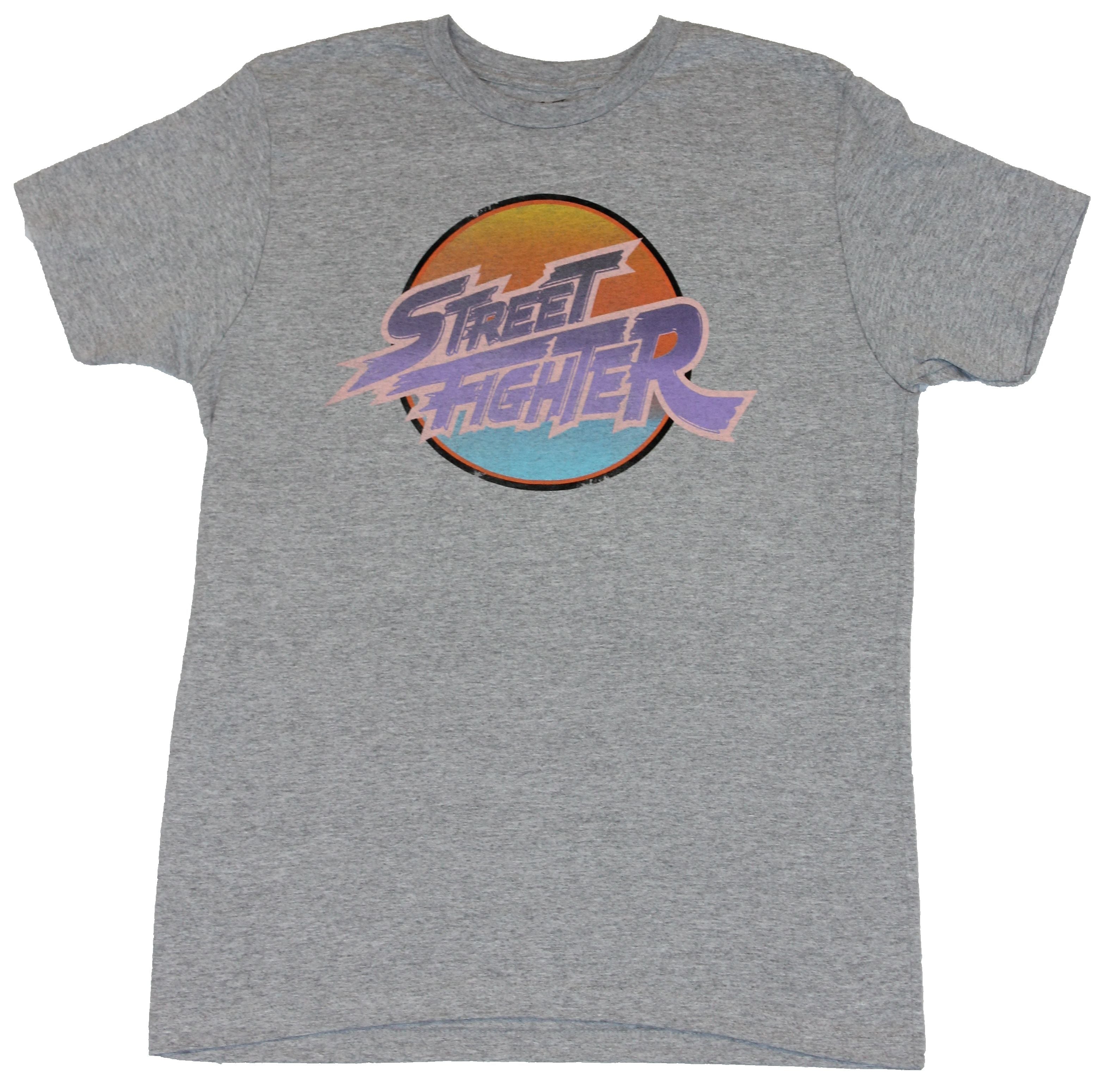 Street Fighter Mens T-Shirt - Classsic Pastel Colored Circle Logo Image