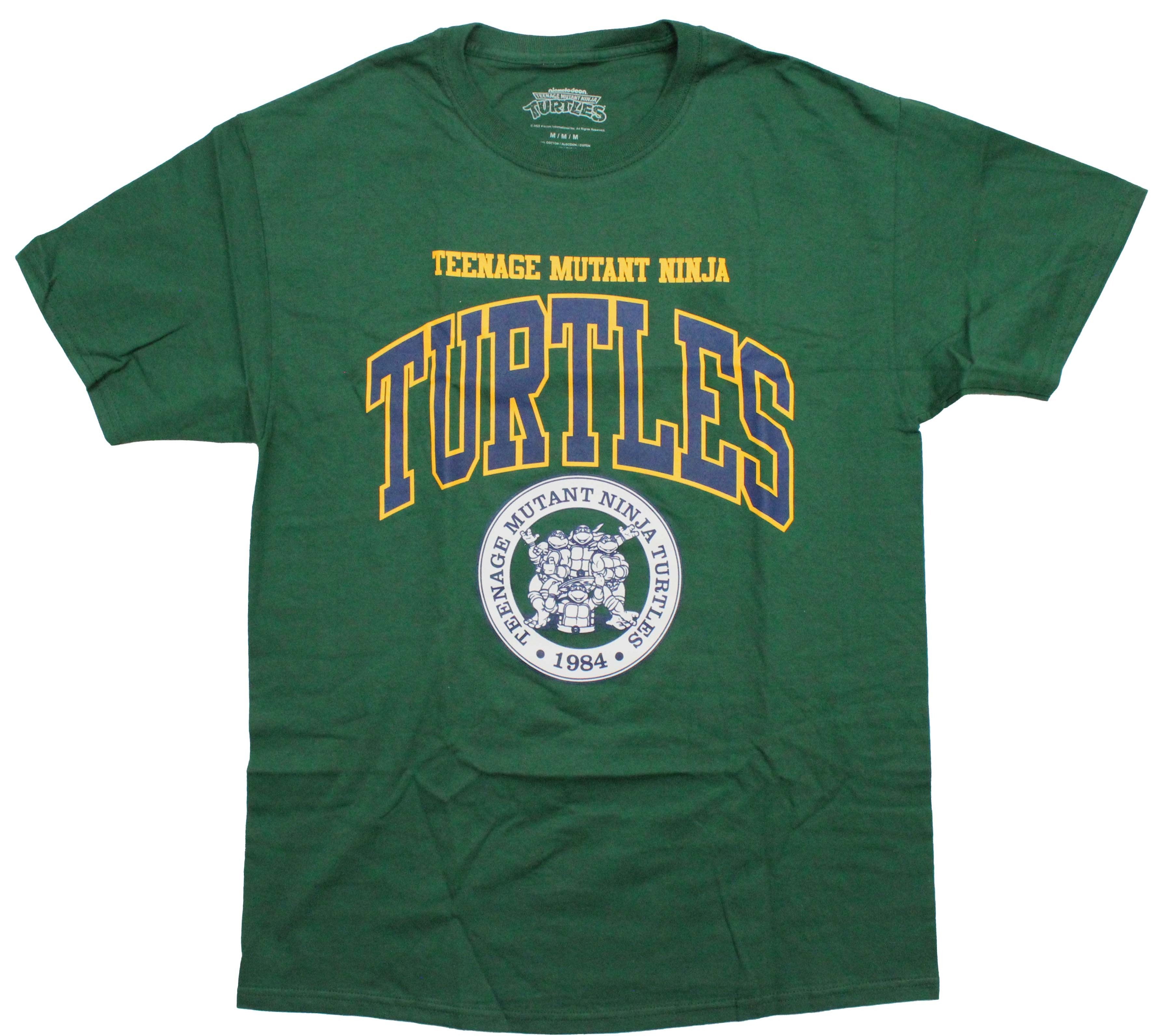 Teenage Mutant Ninja Turtles Mens T-Shirt -1984 Cast in Emblem Logo
