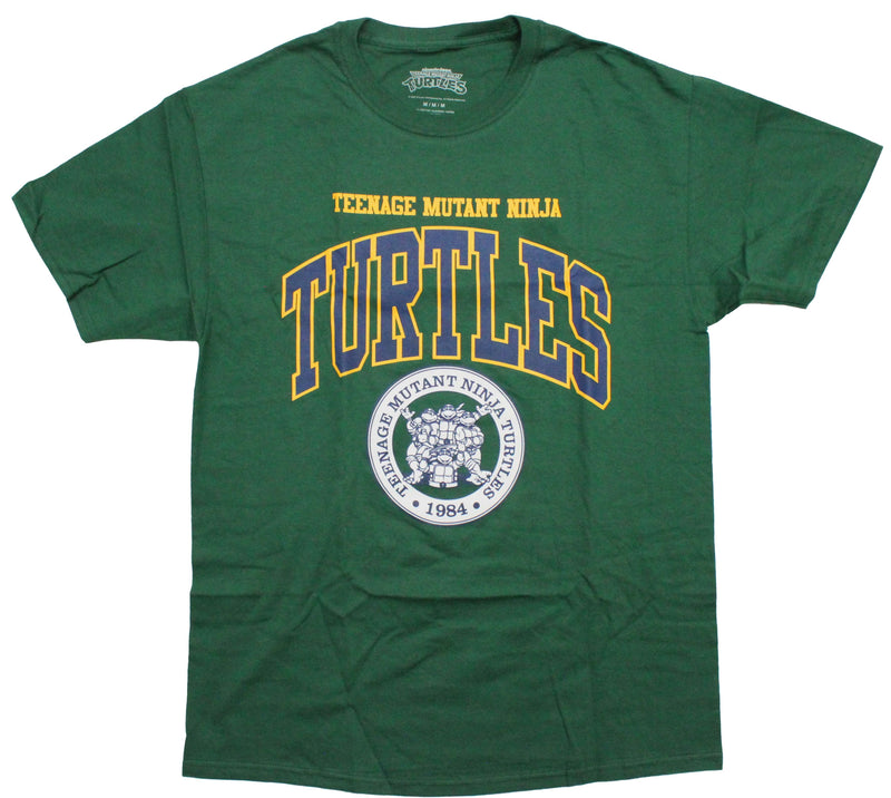 Teenage Mutant Ninja Turtles Mens T-Shirt -1984 Cast in Emblem Logo