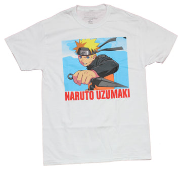 Naruto Shippuden Mens T-Shirt - Naruto Uzumaki Kunai Pose