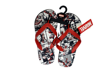 Marvel DEADPOOL  Black and Red Comic Panel Thong Sandals Flip Flops