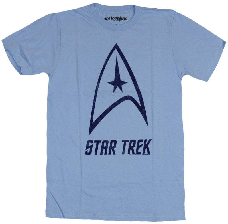 Star Trek Mens T-Shirt - Star Fleet Big Logo Over Star Trek Image - Inmyparentsbasement.com