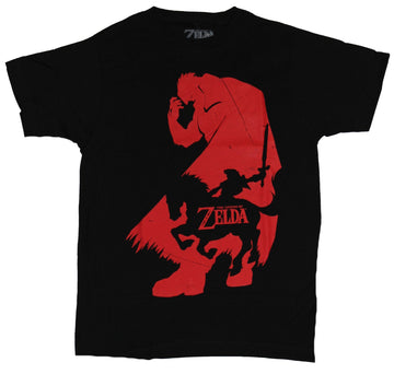 Legend of Zelda Nintendo Mens T-Shirt - Horseback Link in Gannon Red