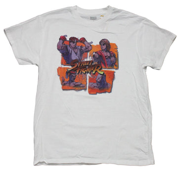 Street Fighter II Mens T-Shirt - Four Box Fighters Logo Image