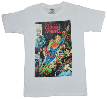 Captain Marvel Mens T-Shirt  - Retro Styled Comic Cover Image