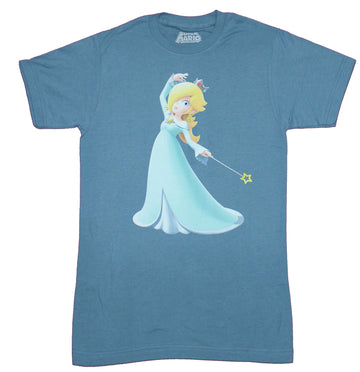 Super Mario Brothers Mens T-shirt - Princess Peach Pointing Wand Image