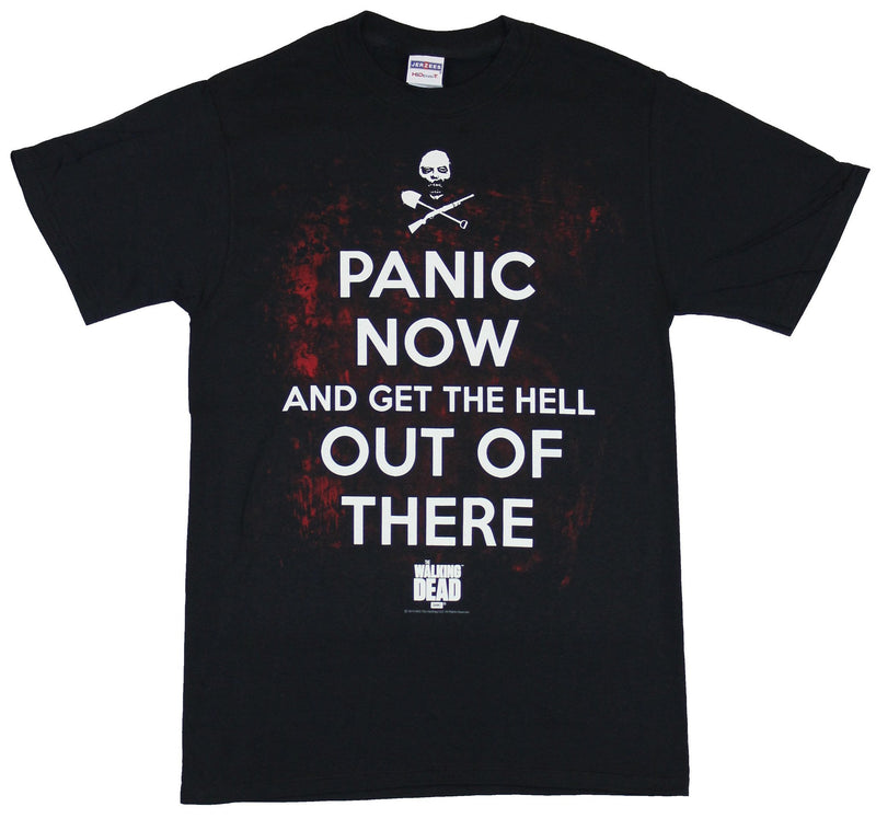 Walking Dead Mens T-Shirt - Panic Now and Get the Hell Out of there Image - Inmyparentsbasement.com