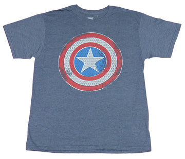 Captain America Mens T-Shirt - Shield Filled with Tiny Shields